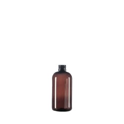 250ml Amber PET Boston Round Bottle, 24/410 Neck